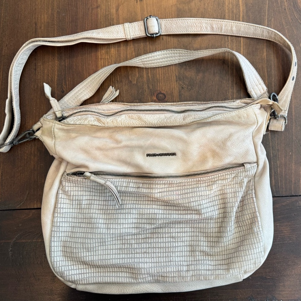 Beige Crossbody Bag with Adjustable Strap